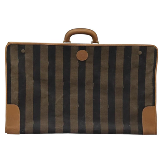 Fendi Pequin, Black, Canvas, travel