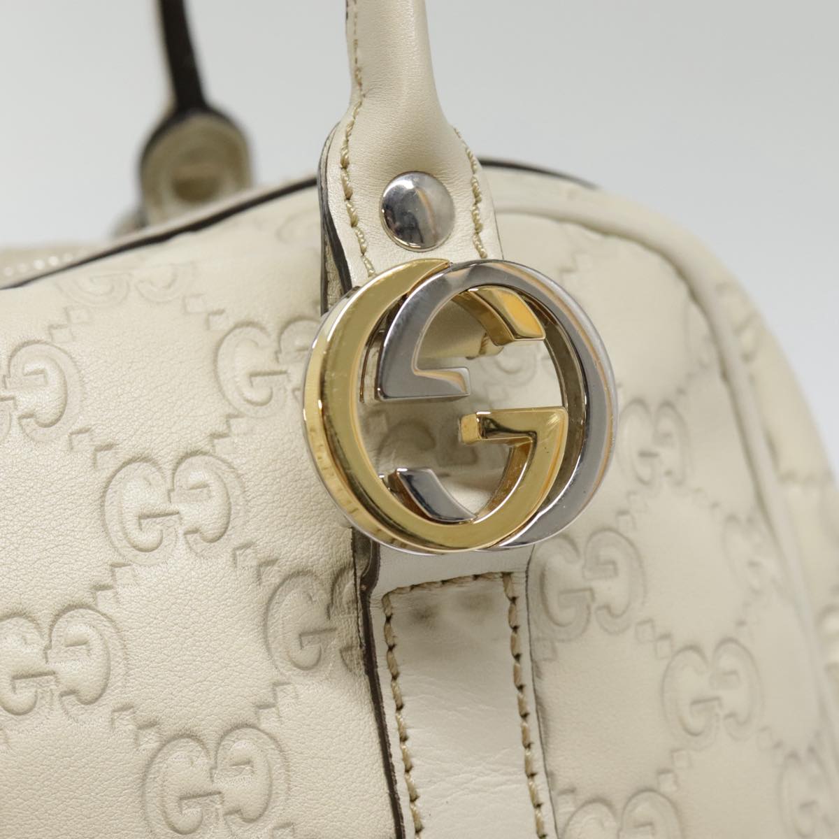 Gucci Vintage, White, Leather, handbag
