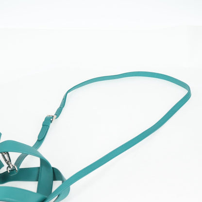 Prada Triangle Logo, Blue, Leather, handbag