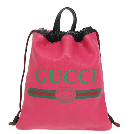 Gucci Drawstring, Pink, Leather, backpack
