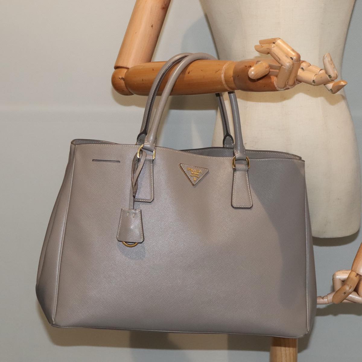 Prada Saffiano, Beige, Leather, handbag