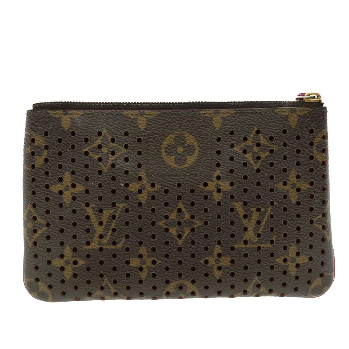 Louis Vuitton Pochette Plat, Brown, Canvas, clutch