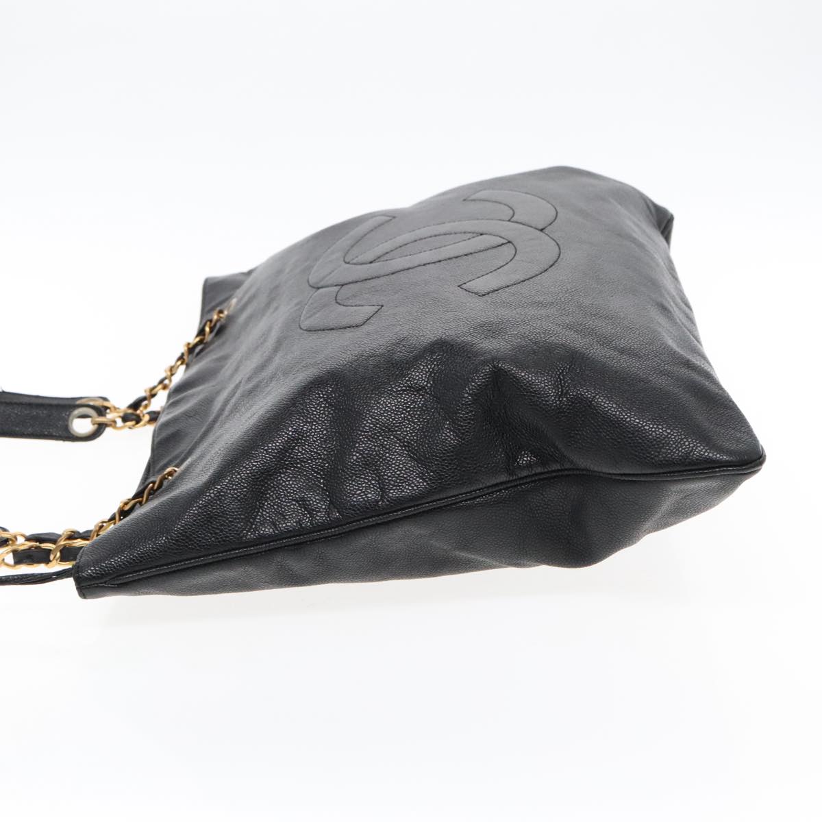 Chanel Logo CC, Black, Leather, tote