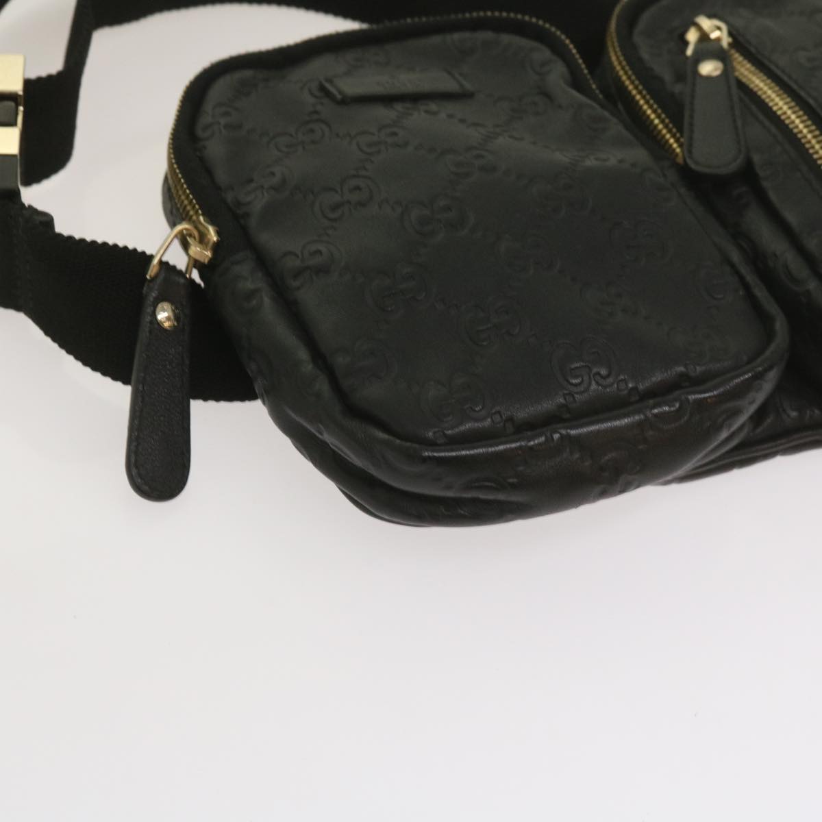 Gucci GG Signature, Black, Leather, shoulder