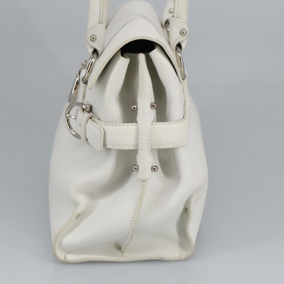 Salvatore Ferragamo, White, Leather, shoulder