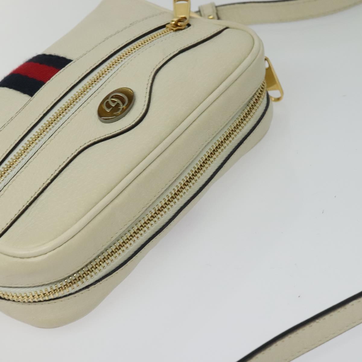 Gucci Ophidia, White, Leather, shoulder