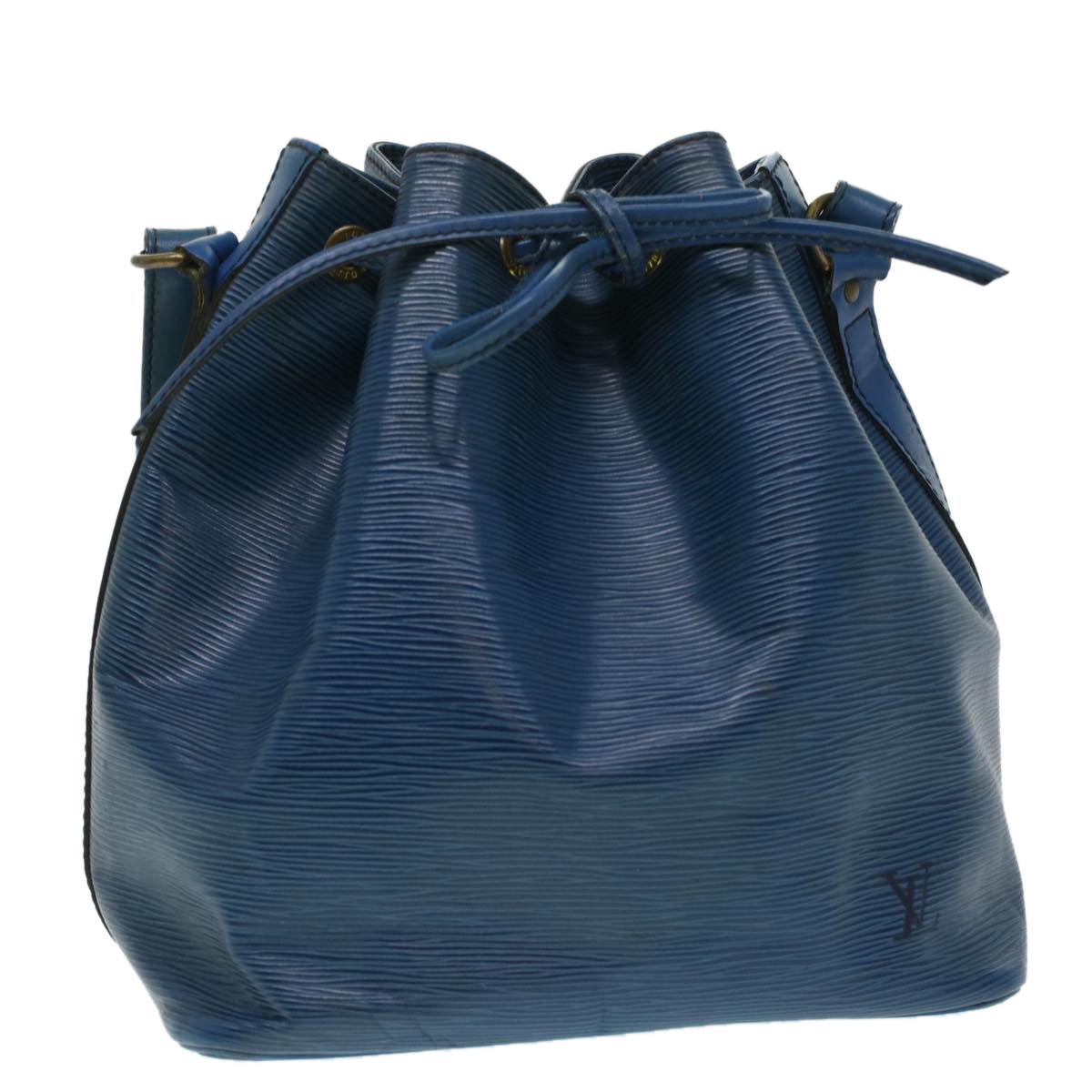 Louis Vuitton Noe, Blue, Leather, shoulder