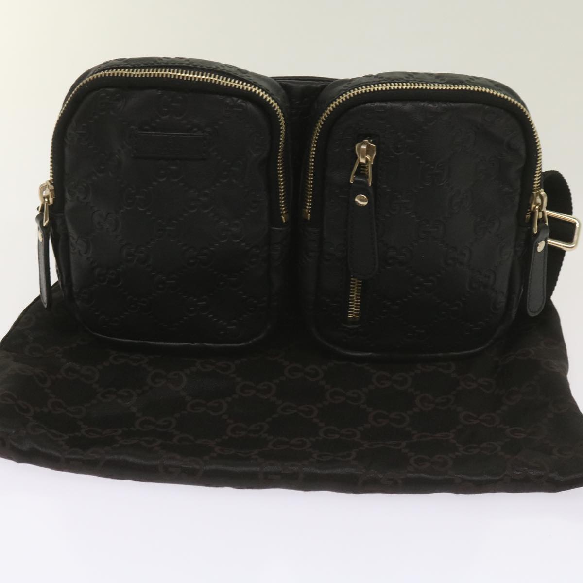 Gucci GG Signature, Black, Leather, shoulder