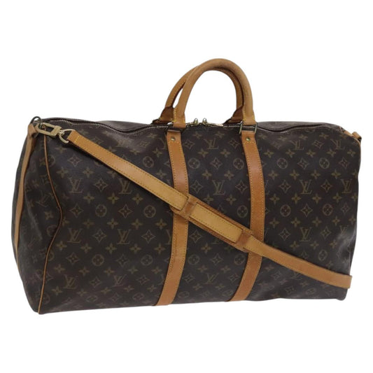 Louis Vuitton Keepall Bandouliere 55, Brown, Canvas, travel