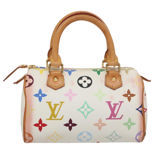 Louis Vuitton Mini speedy, White, Canvas, handbag