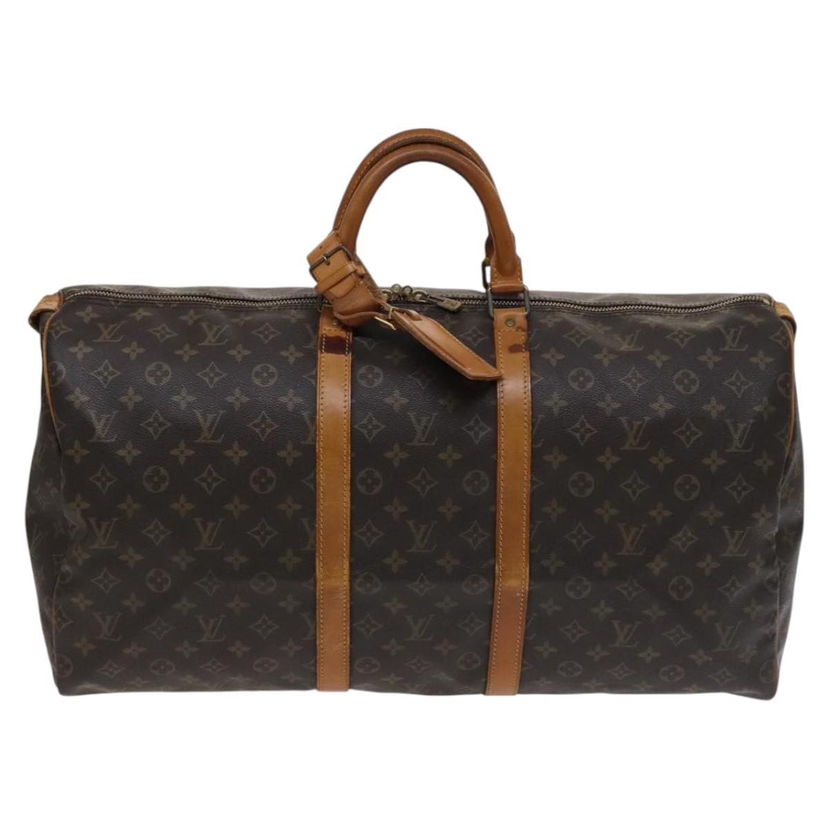 Louis Vuitton Keepall 50, Black, Canvas, travel