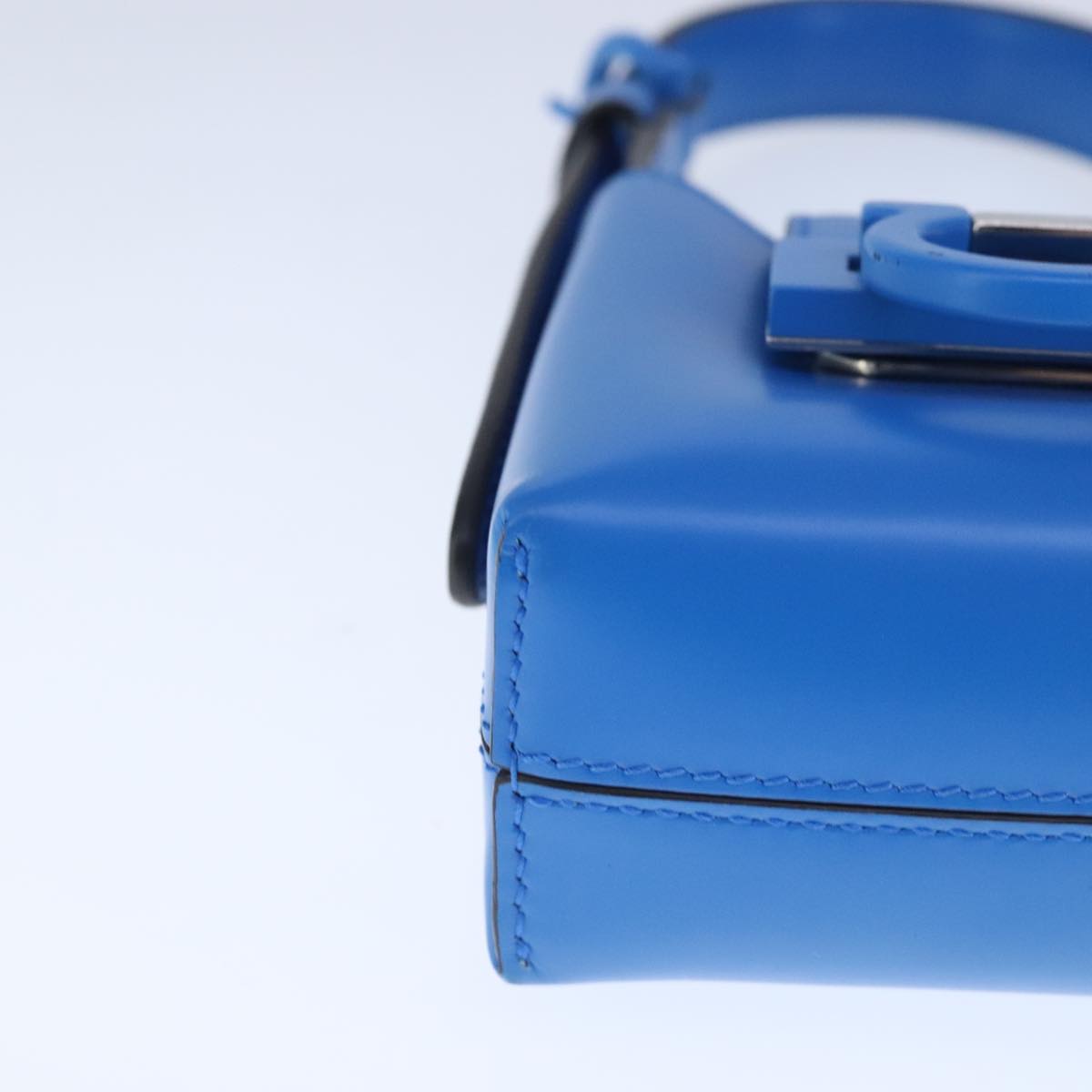 Salvatore Ferragamo Gancini, Blue, Leather, handbag