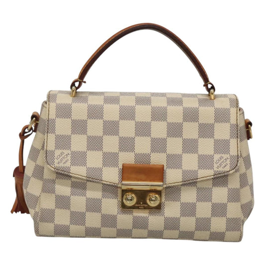 Louis Vuitton Croisette Vintage, White, Canvas, handbag