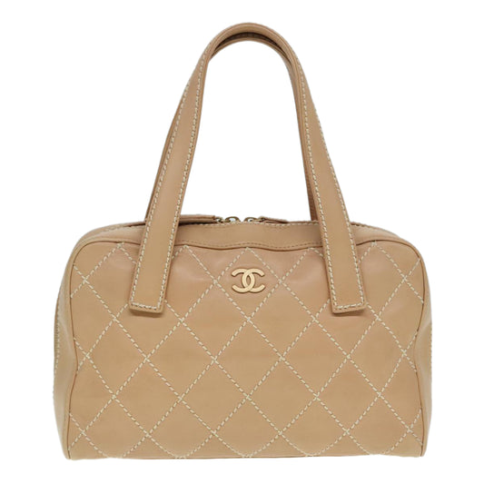 Chanel Wild stitch, Beige, Leather, handbag