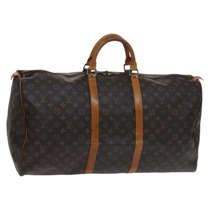 Louis Vuitton Keepall 60, Brown, Canvas, travel