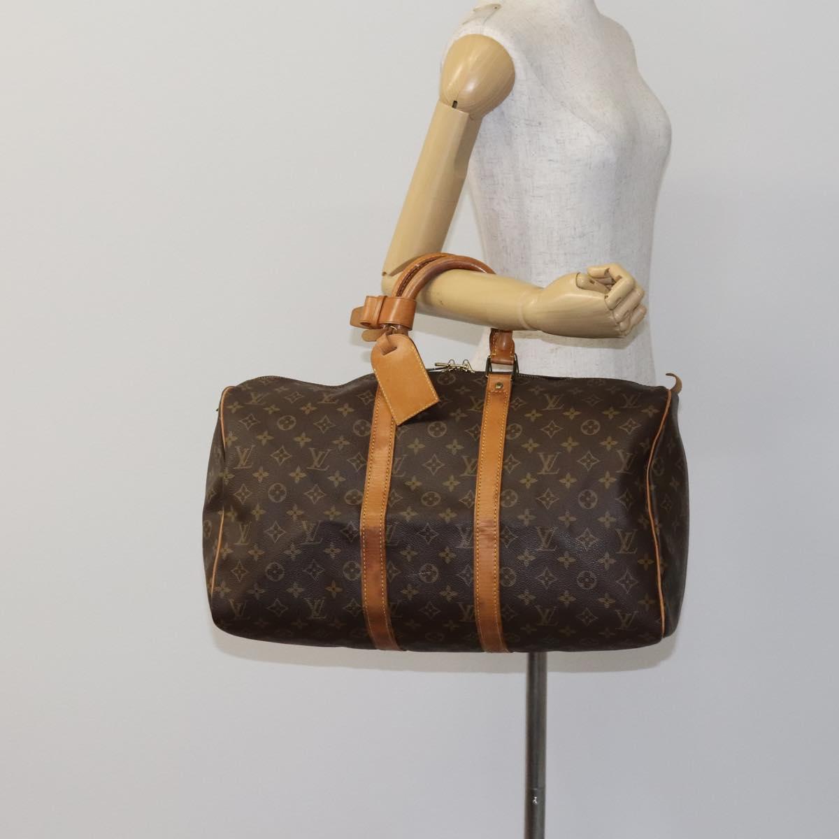Louis Vuitton Keepall 45, Brown, Canvas, travel
