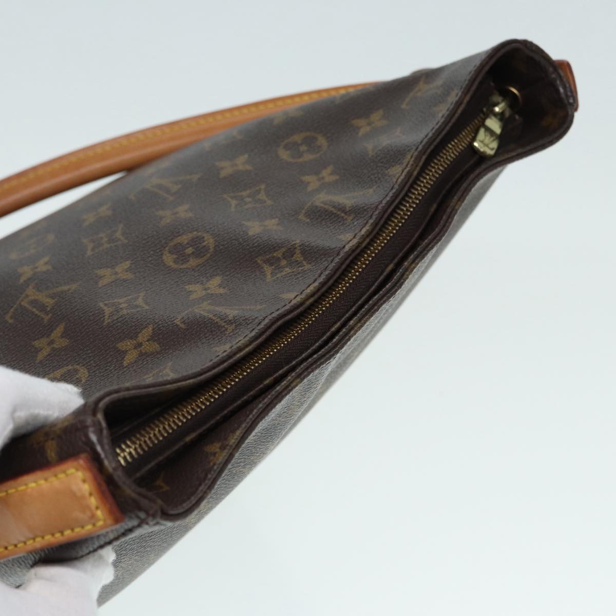 Louis Vuitton Looping GM, Blue, Canvas, shoulder