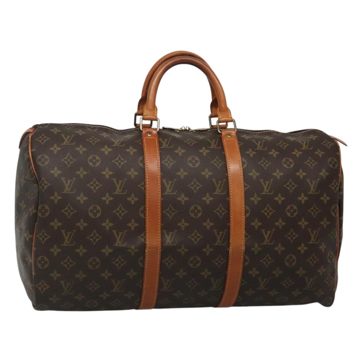 Louis Vuitton Keepall 50, Brown, Canvas, travel