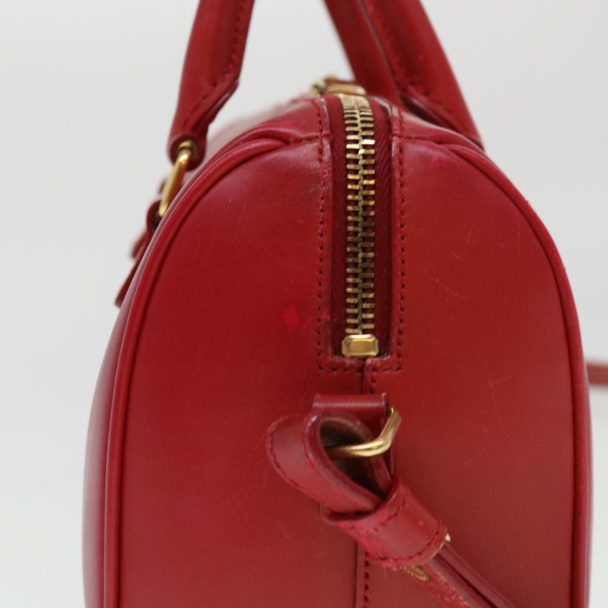 Yves Saint Laurent Duffle, Red, Leather, handbag