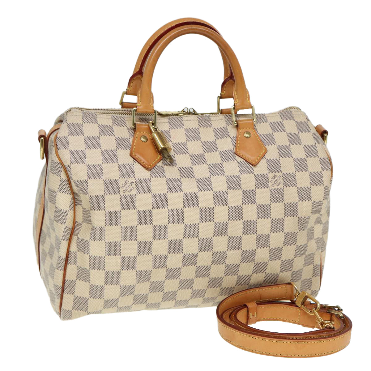 Louis Vuitton Speedy Bandoulière 30, White, Canvas, handbag