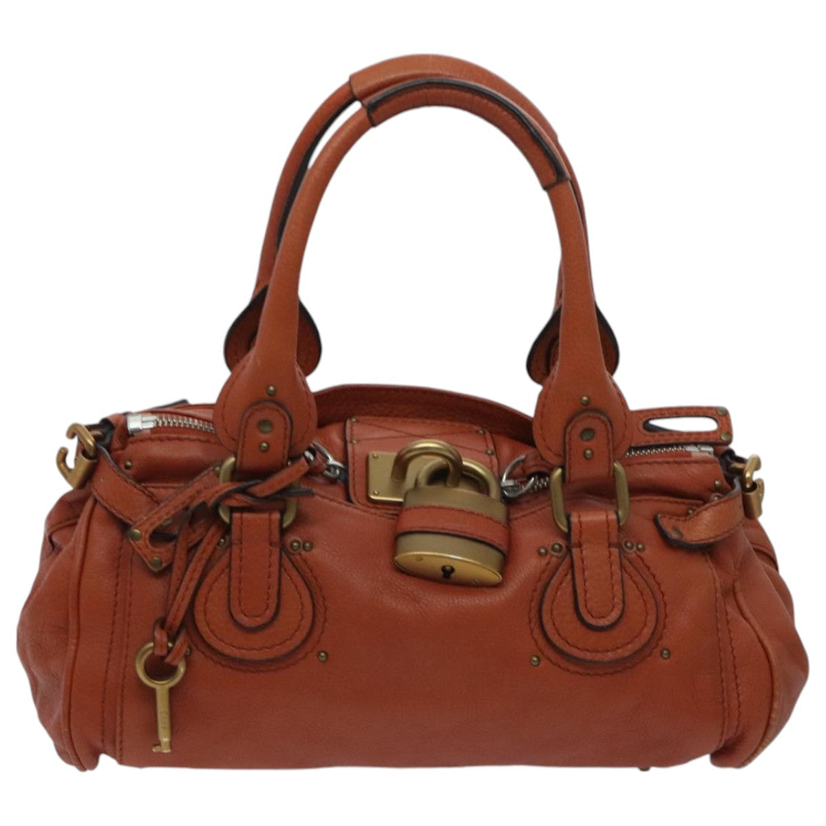 Chloé Paddington, Orange, Leather, handbag