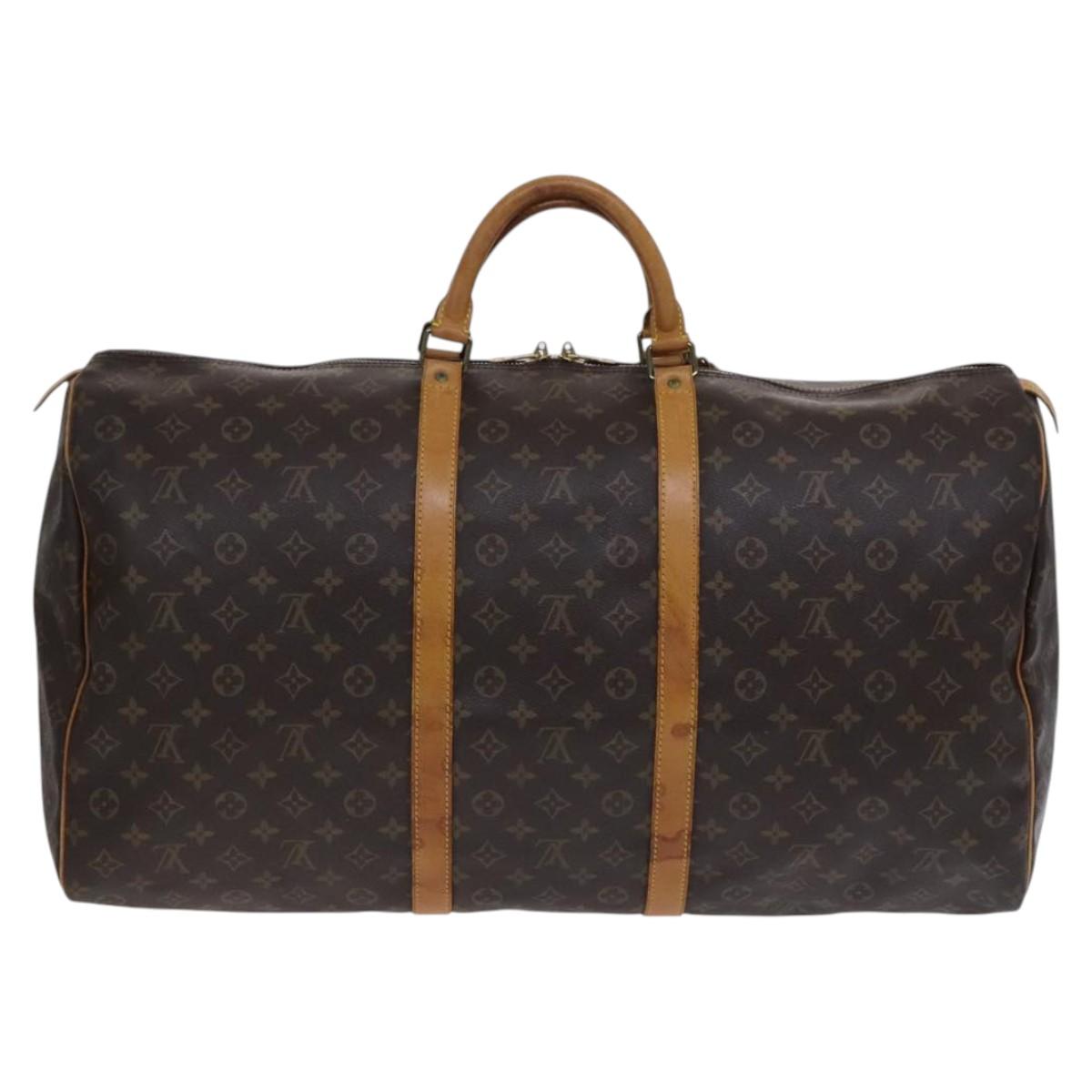 Louis Vuitton Keepall 60, Brown, Canvas, travel