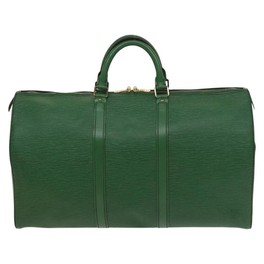 Louis Vuitton Keepall 50, Green, Leather, travel