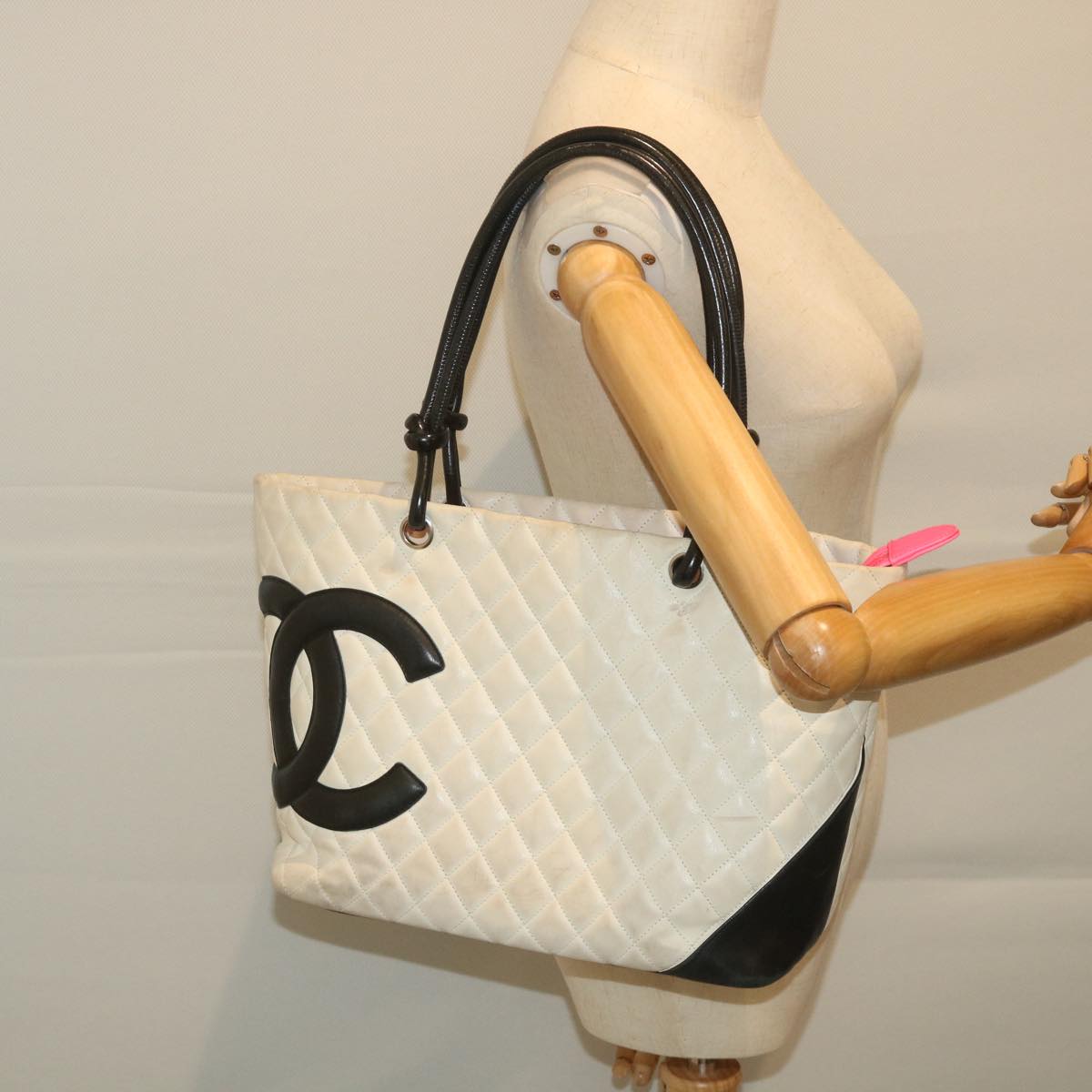 Chanel Cambon line, White, Leather, tote