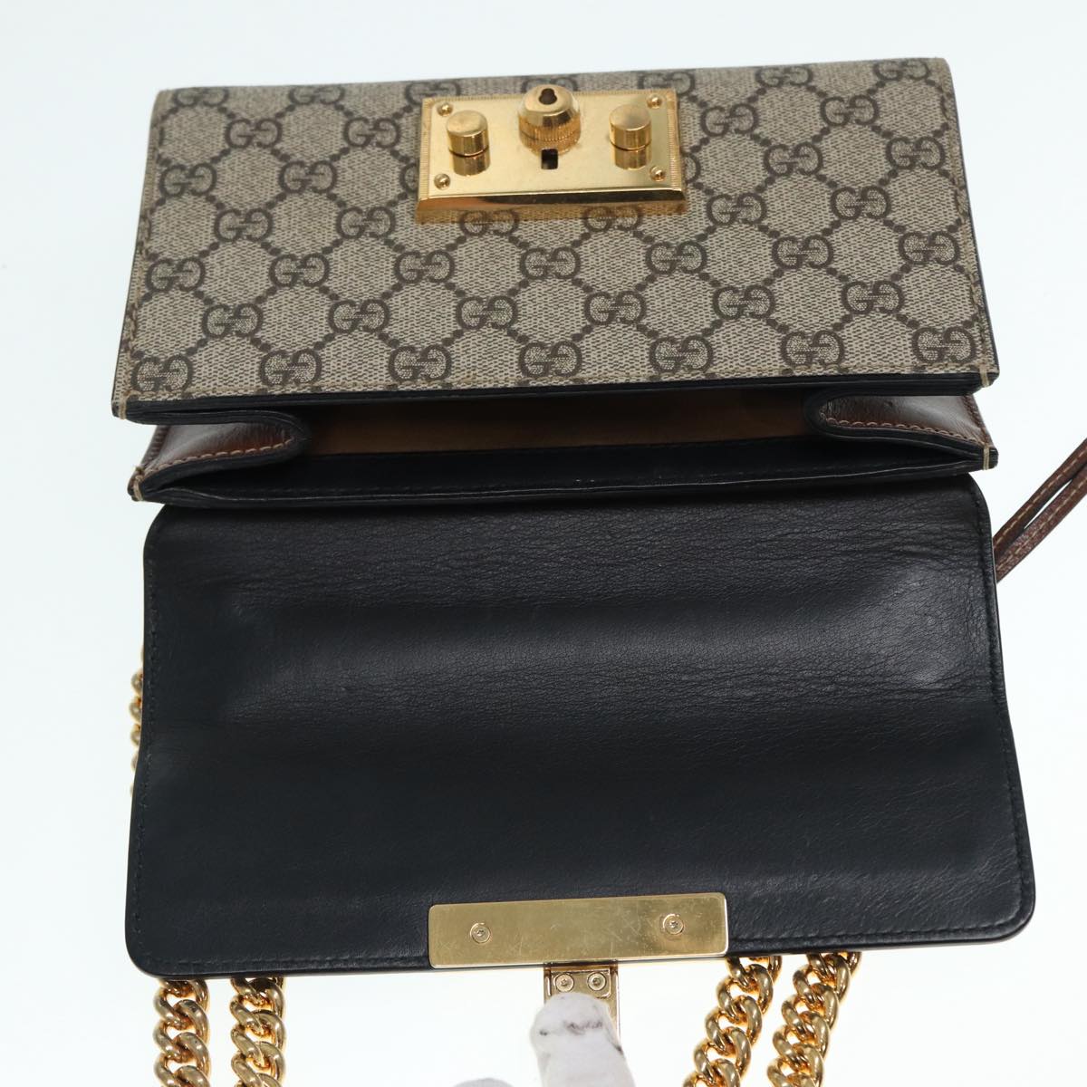 Gucci Padlock, Beige, Canvas, shoulder