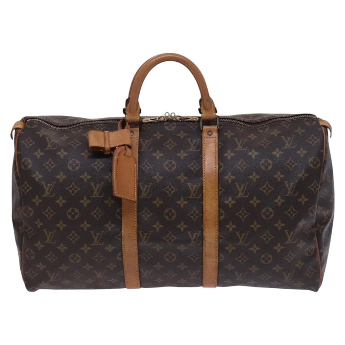 Louis Vuitton Keepall 50, Brown, Canvas, travel