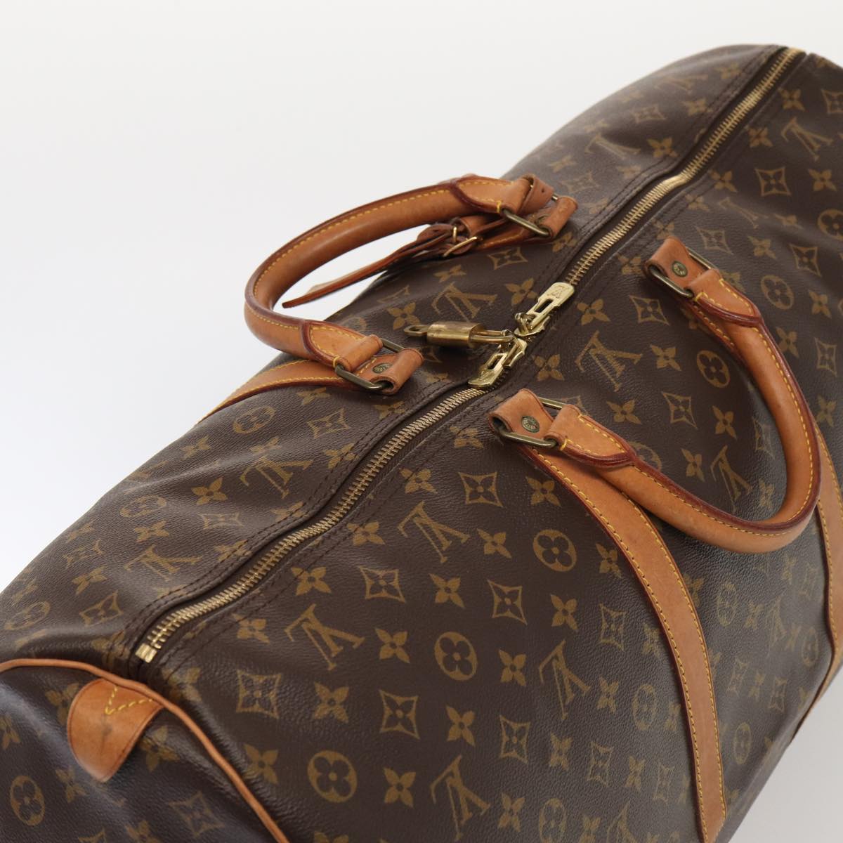 Louis Vuitton Keepall 60, Brown, Canvas, travel