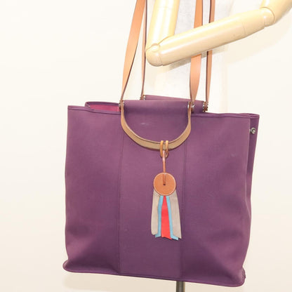 Hermès Cabag, Purple, Canvas, tote