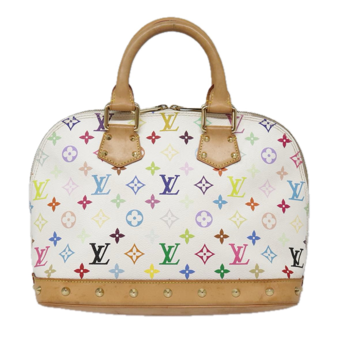 Louis Vuitton Alma, White, Canvas, handbag