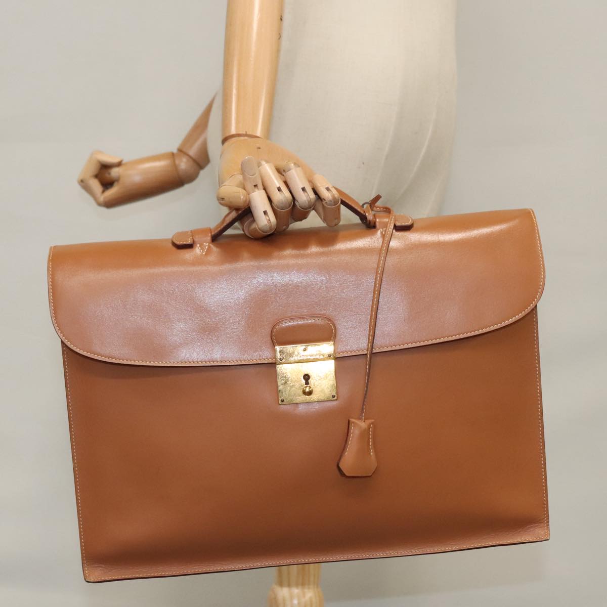 Hermès, Brown, Leather, briefcase