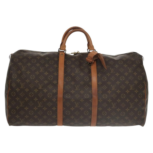 Louis Vuitton Keepall 60, Brown, Canvas, travel