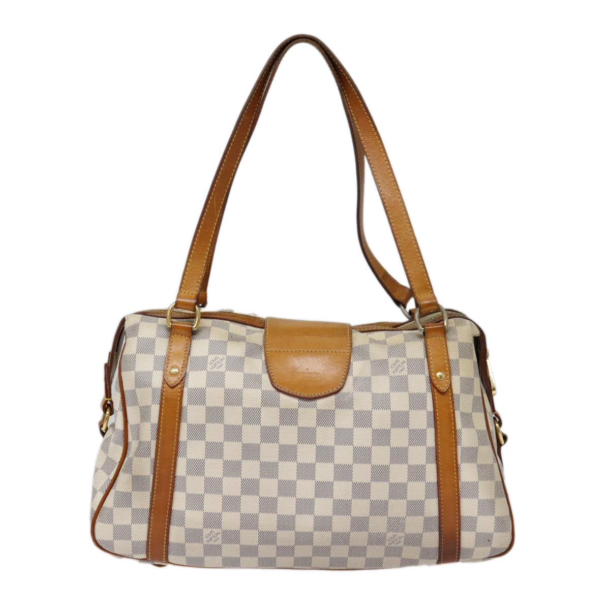 Louis Vuitton Stresa, White, Canvas, shoulder