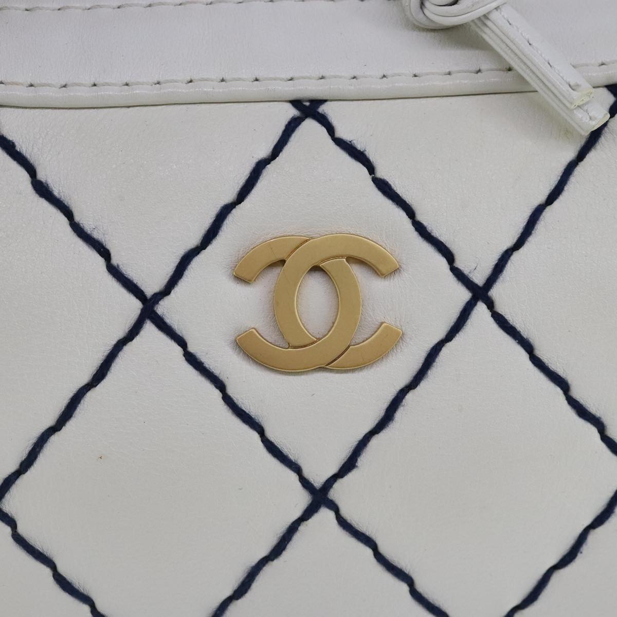 Chanel Wild stitch, White, Leather, tote