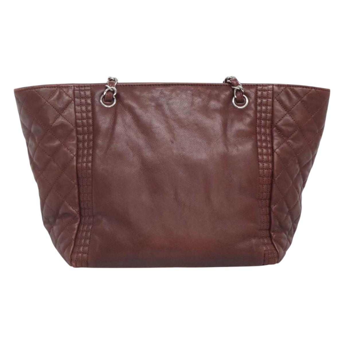 Chanel Grand Shopping, Burgundy, Leather, tote