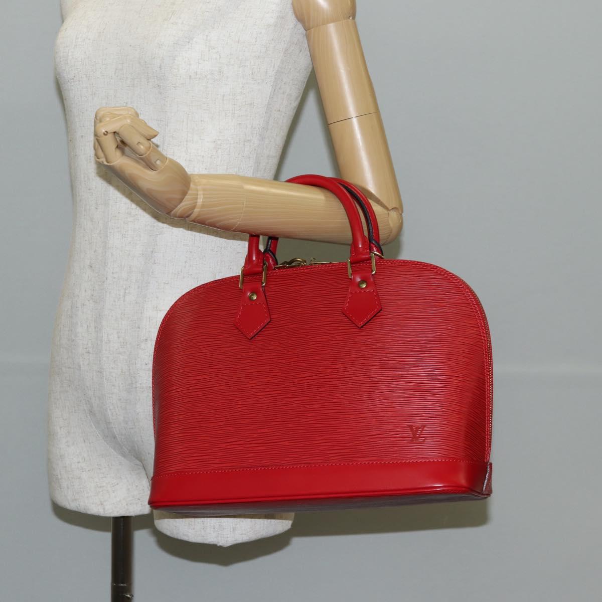 Louis Vuitton Alma, Red, Leather, handbag