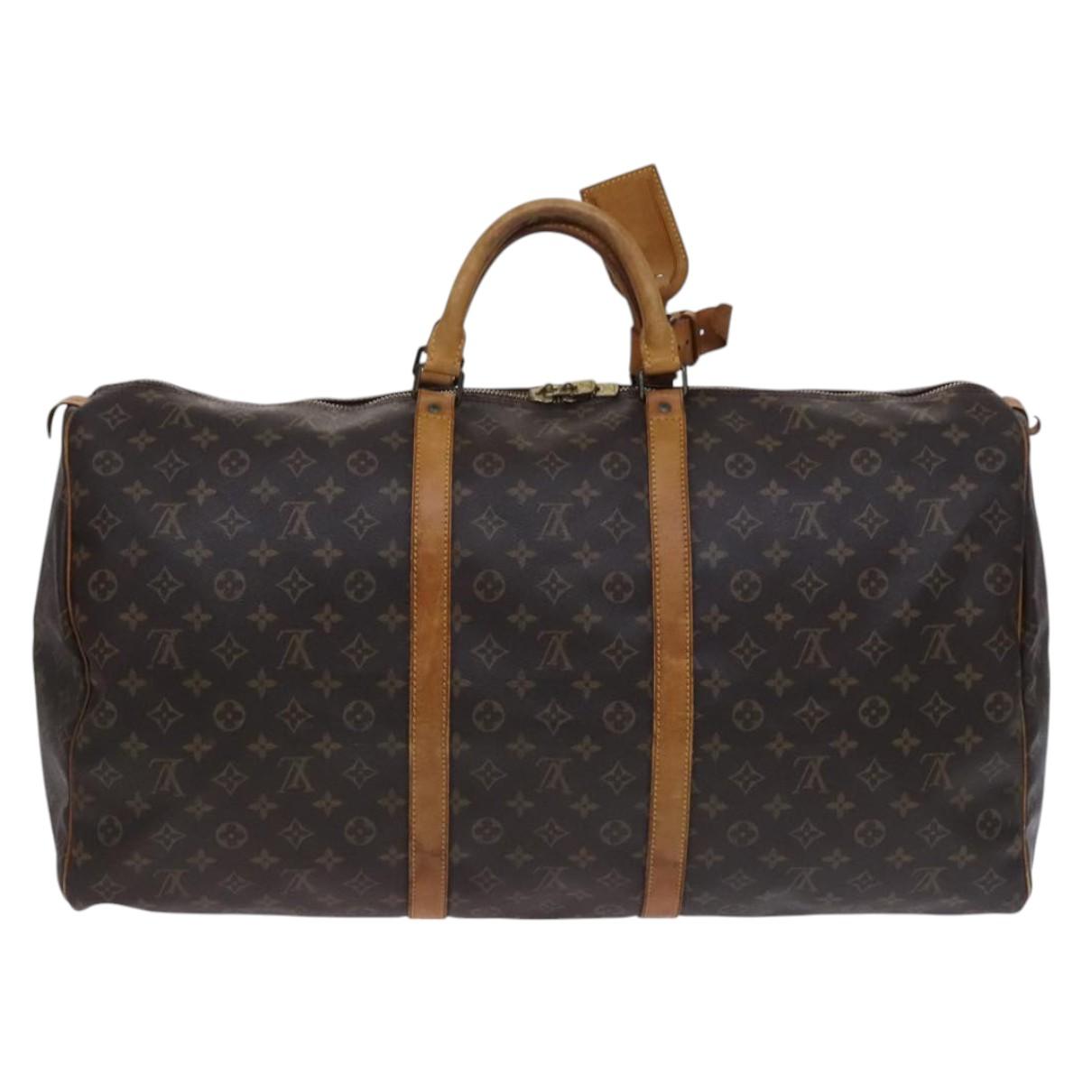 Louis Vuitton Keepall 60, Brown, Canvas, travel