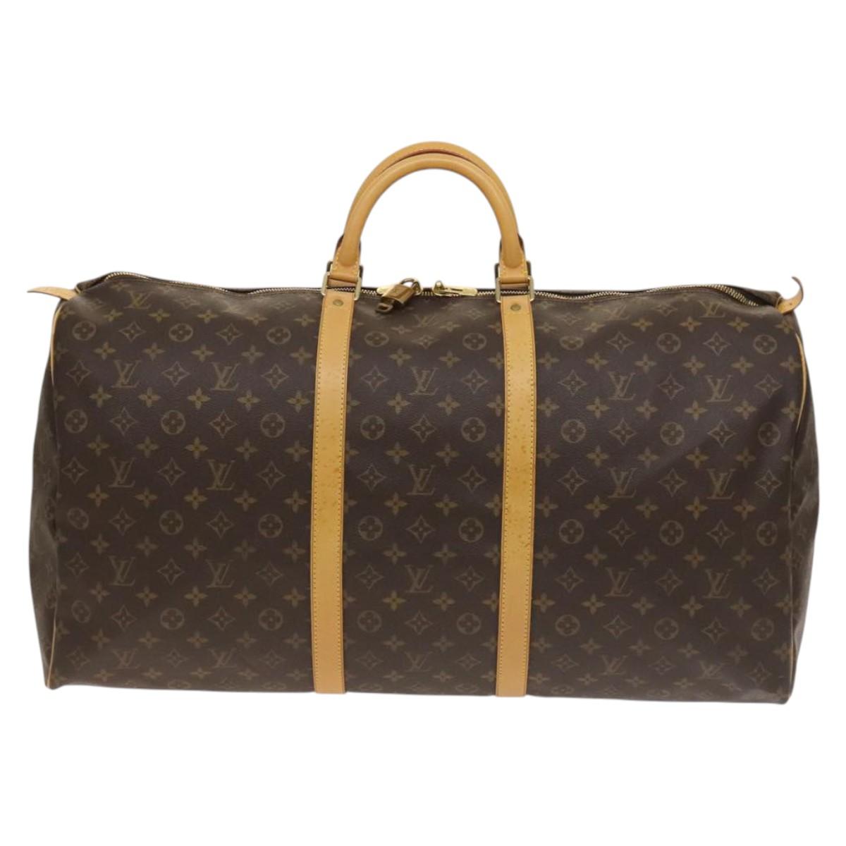 Louis Vuitton Keepall 60, Brown, Canvas, travel
