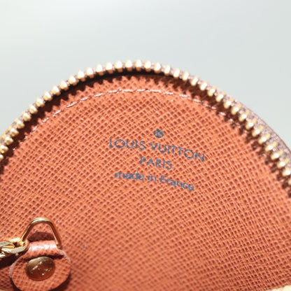 Louis Vuitton Porte Monnaie Rond, Brown, Canvas, wallet