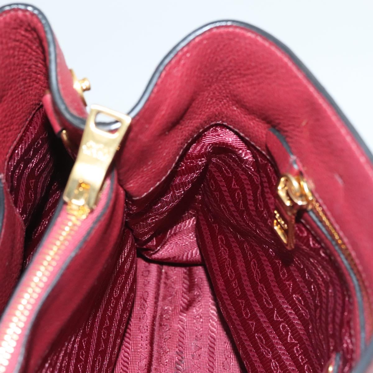 Prada Vitello, Burgundy, Leather, handbag