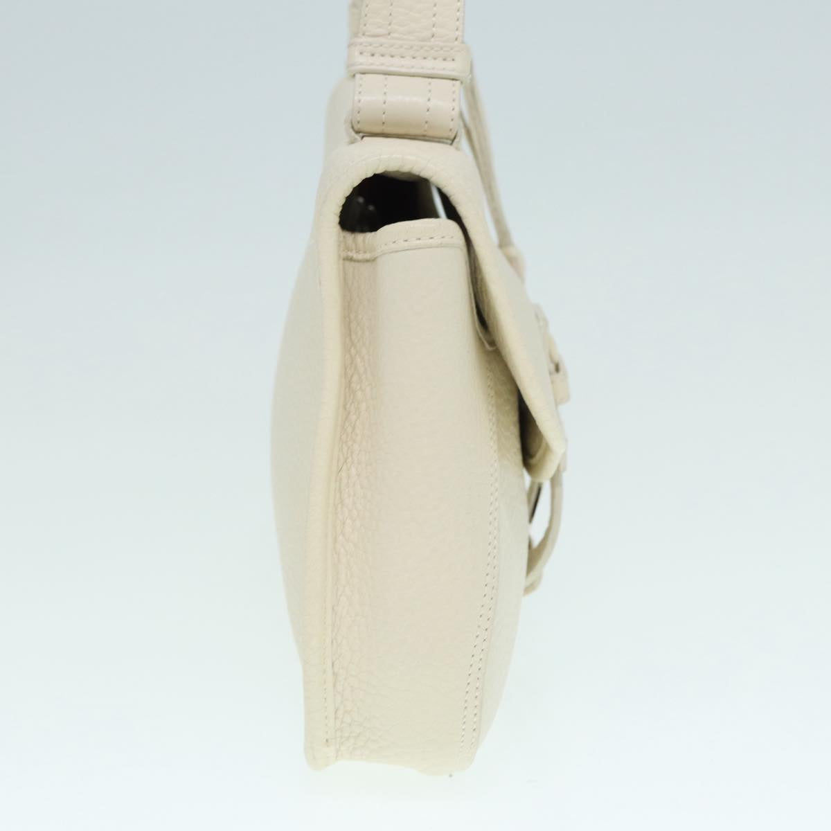 Salvatore Ferragamo Gancini, White, Leather, shoulder