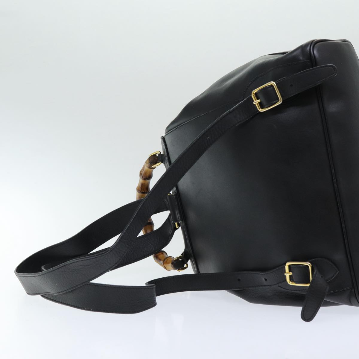 Gucci Bamboo, Black, Leather, backpack