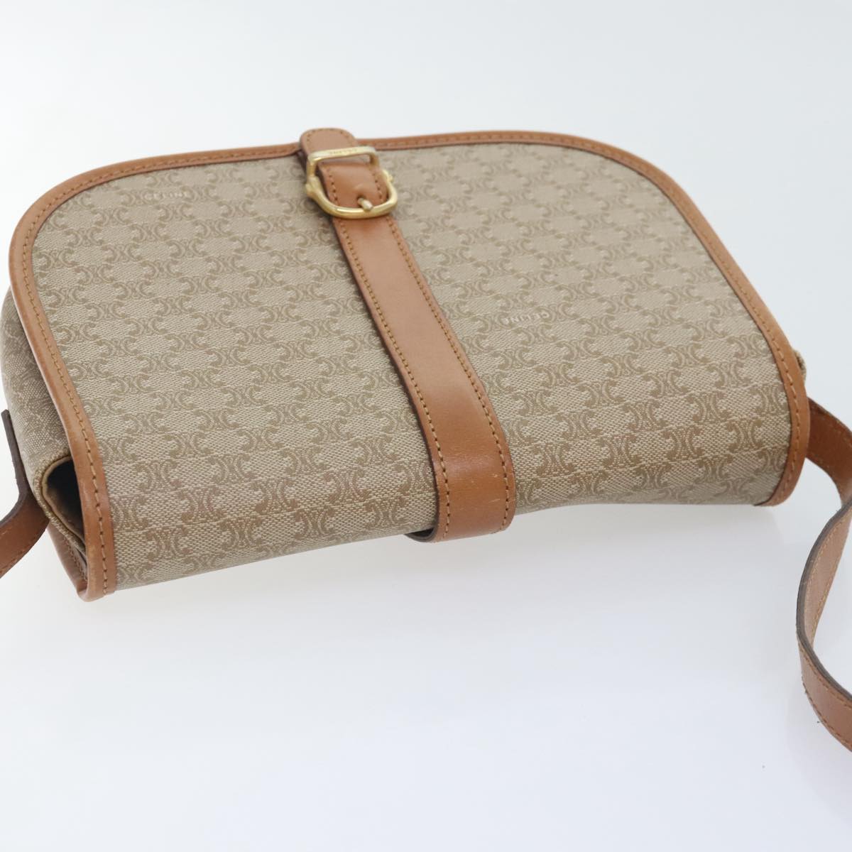 Céline, Beige, Canvas, shoulder