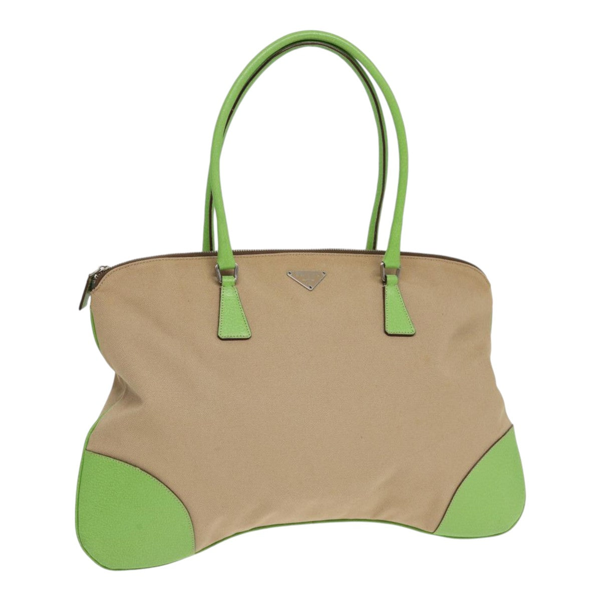 Prada Bowling, Beige, Canvas, shoulder