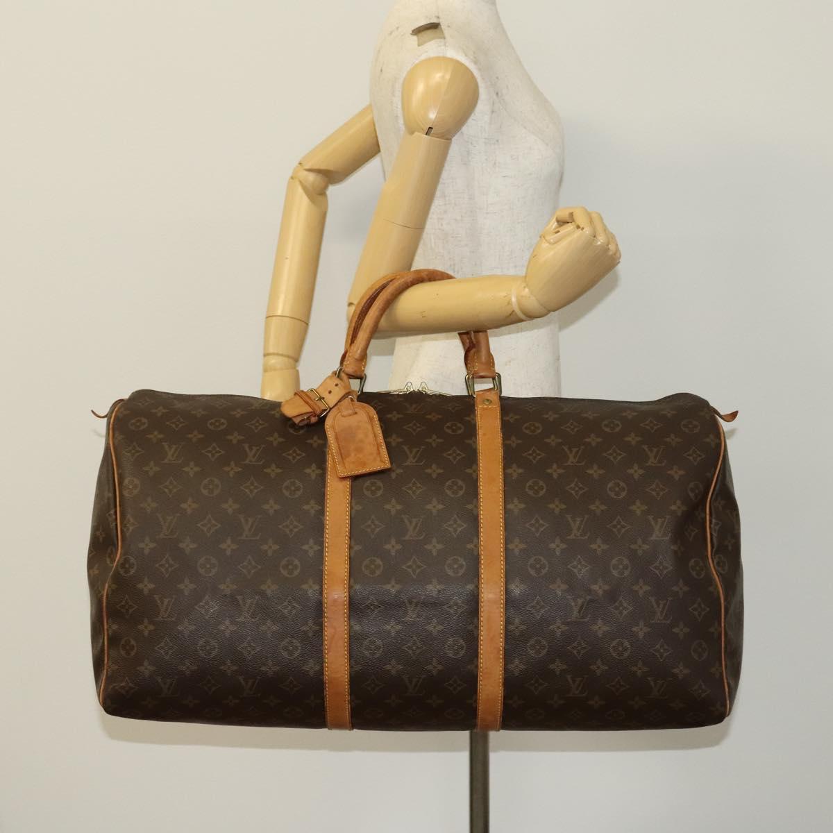 Louis Vuitton Keepall 60, Brown, Canvas, travel