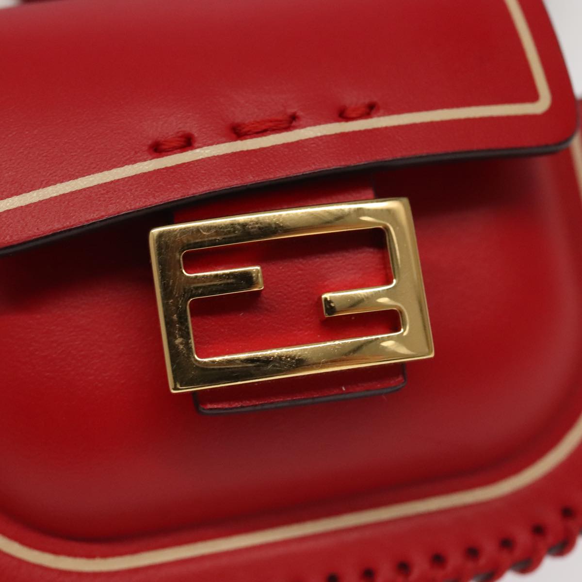 Fendi Baguette, Red, Leather, wallet