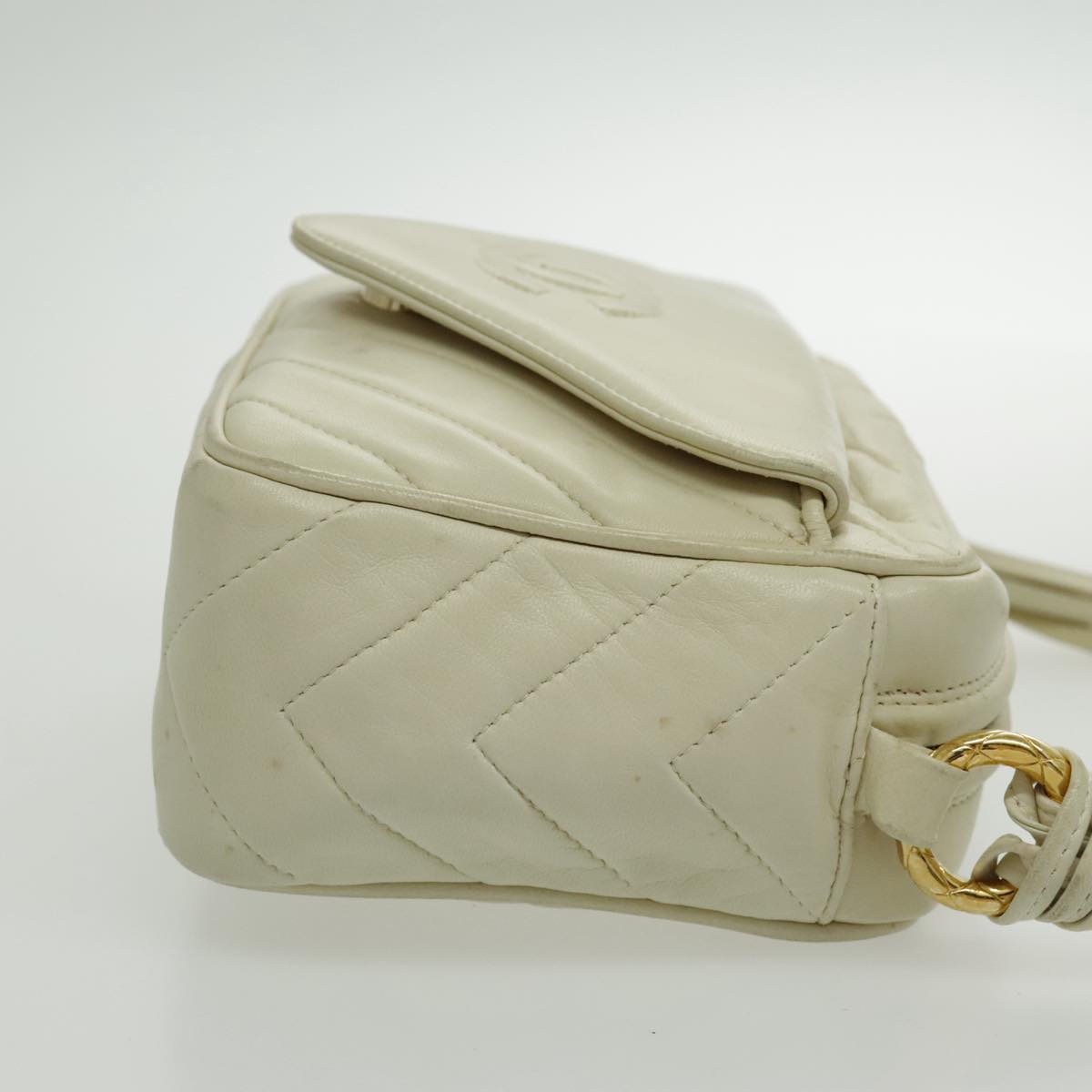 Chanel Camera, Beige, Leather, shoulder